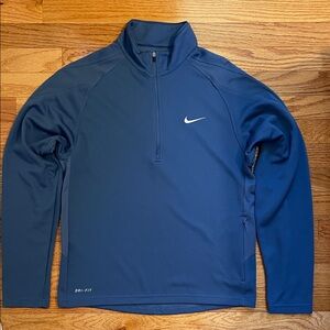 Nike Dri-FIT Half-Zip Performance Pullover Medium Blue Men’s Sz S
